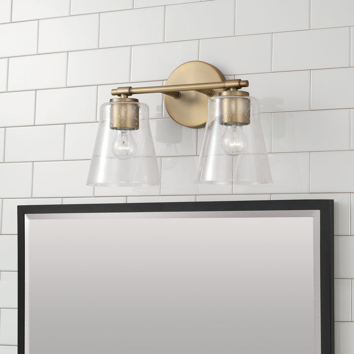 Capital Lighting 146921AD-533 Two Light Vanity, Aged Brass