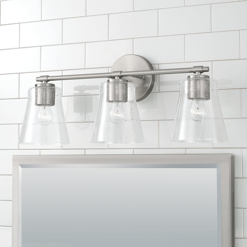 Capital Lighting 146931BN-533 Three Light Vanity, Brushed Nickel