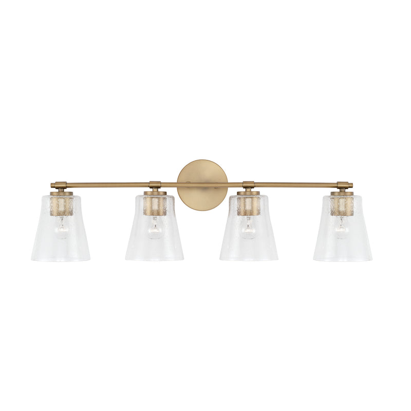Capital Lighting 146941AD-533 Four Light Vanity, Aged Brass