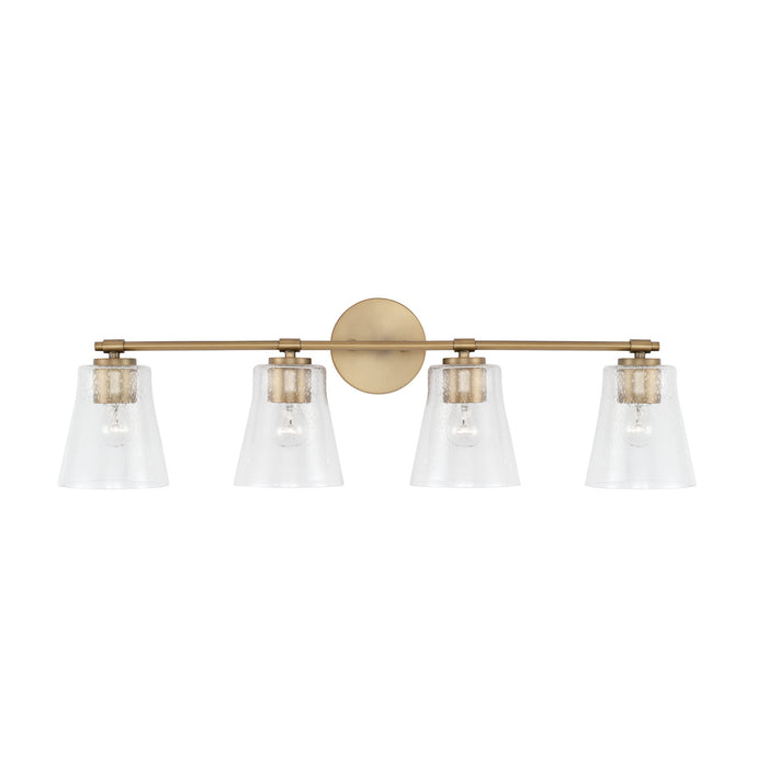 Capital Lighting 146941AD-533 Four Light Vanity, Aged Brass
