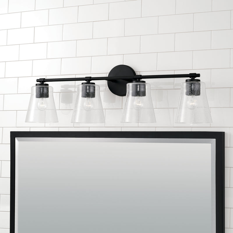 Capital Lighting 146941MB-533 Four Light Vanity, Matte Black