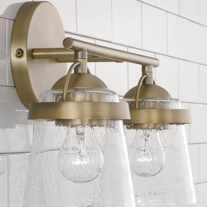 Capital Lighting 147021AD-534 Two Light Vanity, Aged Brass