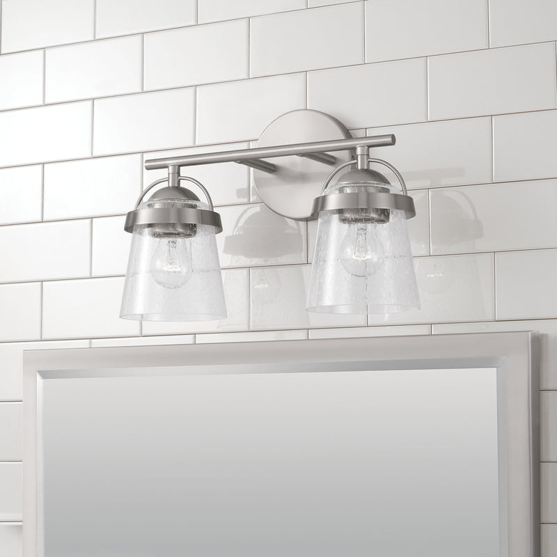 Capital Lighting 147021BN-534 Two Light Vanity, Brushed Nickel
