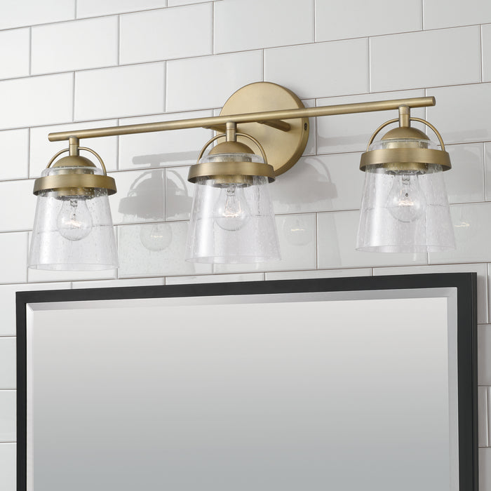 Capital Lighting 147031AD-534 Three Light Vanity, Aged Brass