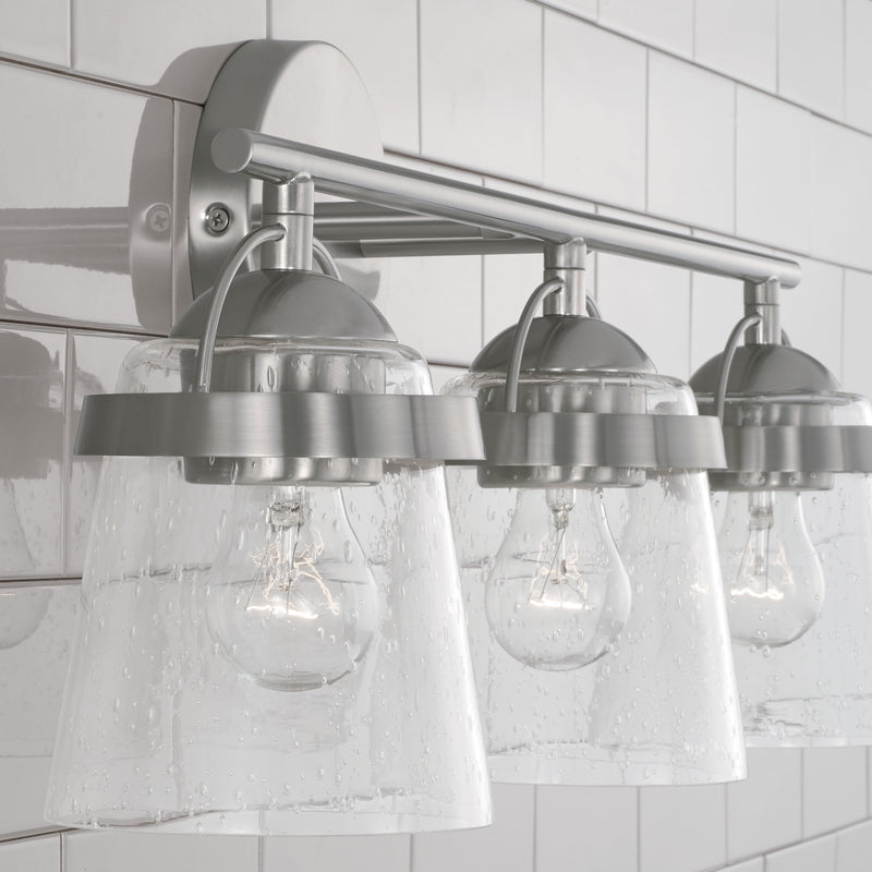 Capital Lighting 147031BN-534 Three Light Vanity, Brushed Nickel