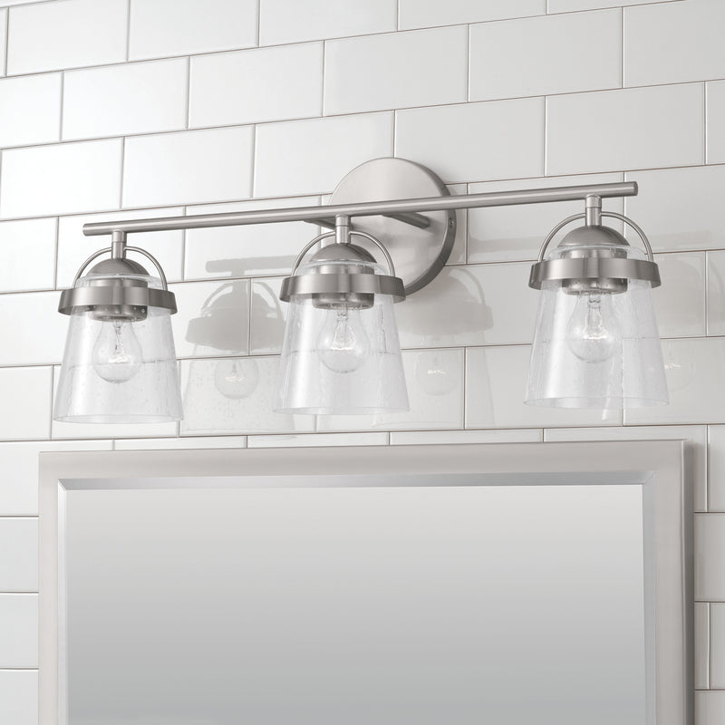 Capital Lighting 147031BN-534 Three Light Vanity, Brushed Nickel