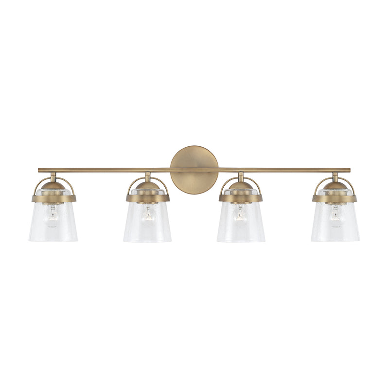 Capital Lighting 147041AD-534 Four Light Vanity, Aged Brass