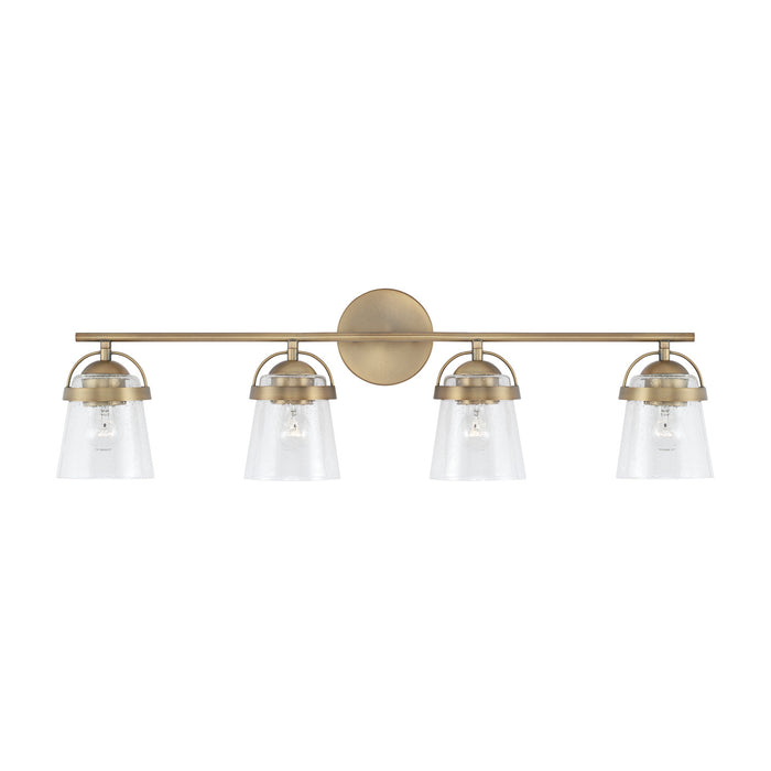 Capital Lighting 147041AD-534 Four Light Vanity, Aged Brass