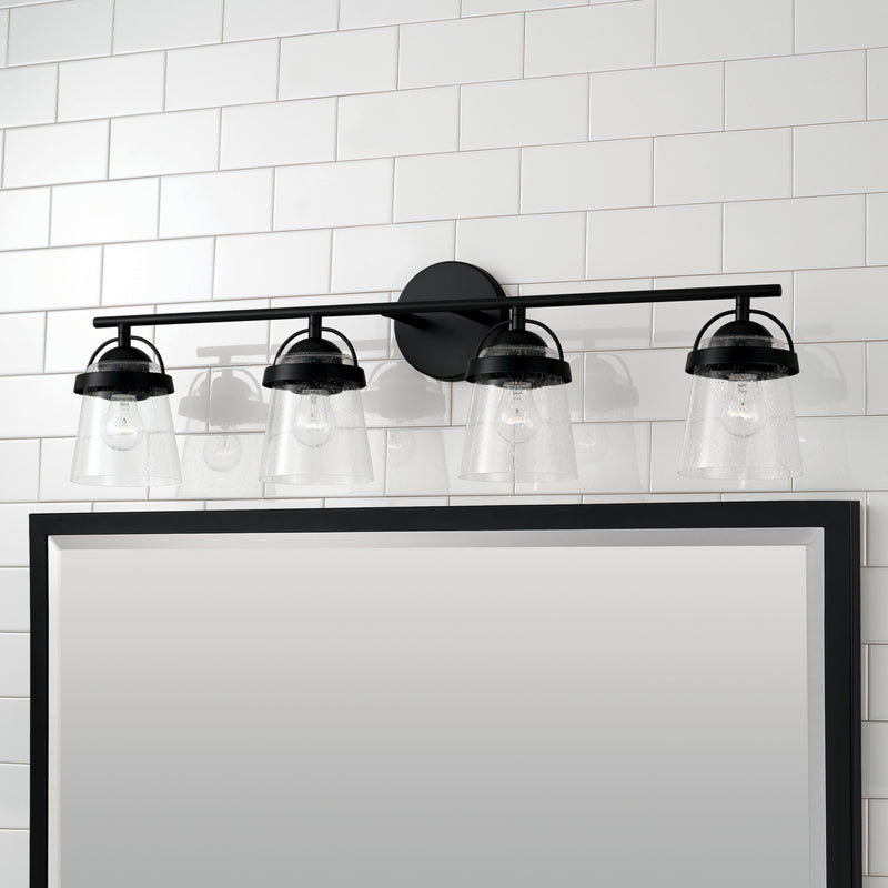 Capital Lighting 147041MB-534 Four Light Vanity, Matte Black