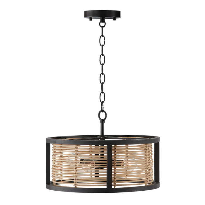 Capital Lighting 244041FK Four Light Semi Flush Mount, Flat Black
