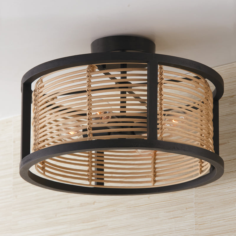 Capital Lighting 244041FK Four Light Semi Flush Mount, Flat Black