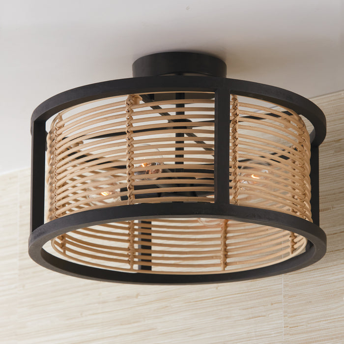 Capital Lighting 244041FK Four Light Semi Flush Mount, Flat Black