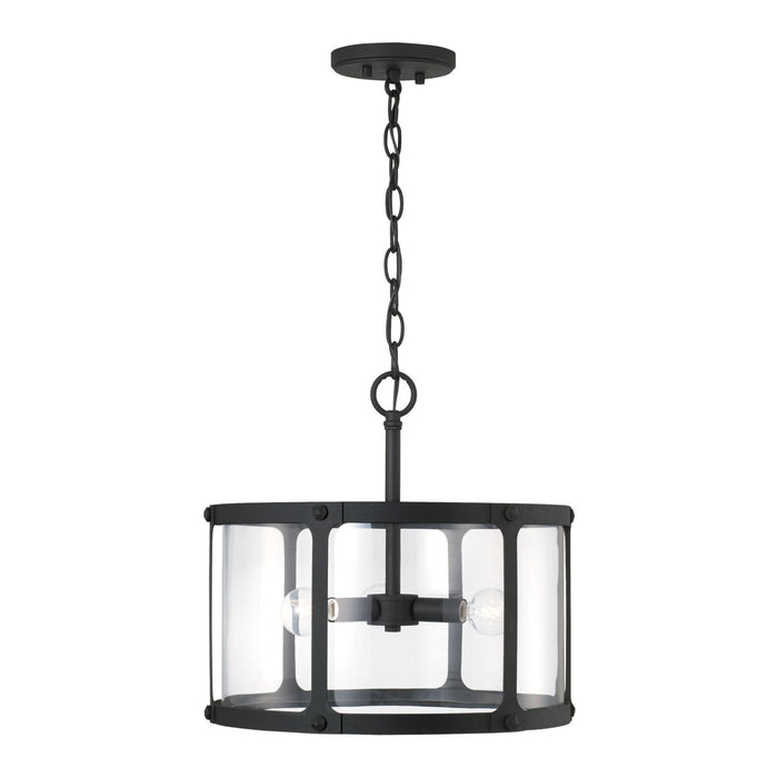Capital Lighting 244931BI Three Light Semi Flush Mount, Black Iron