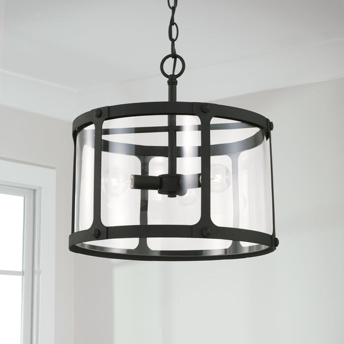 Capital Lighting 244931BI Three Light Semi Flush Mount, Black Iron