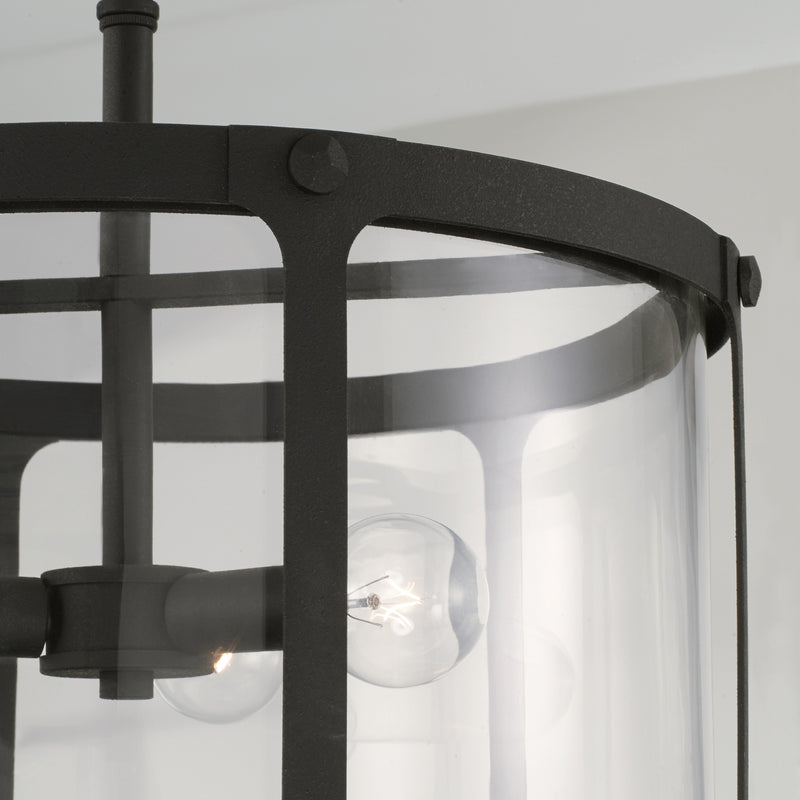 Capital Lighting 244931BI Three Light Semi Flush Mount, Black Iron