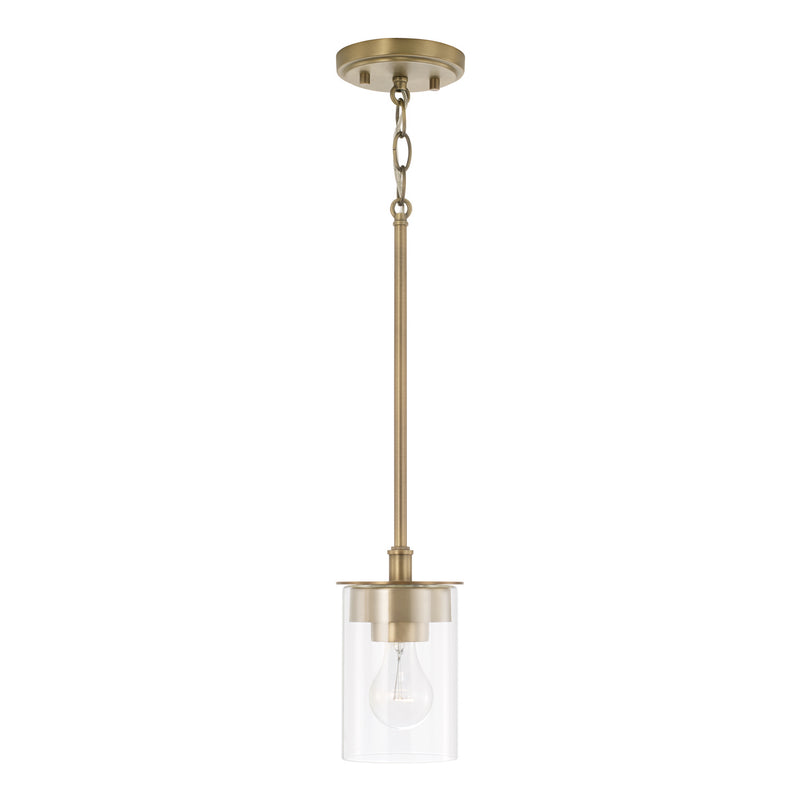 Capital Lighting 246811AD-532 One Light Semi Flush Mount, Aged Brass