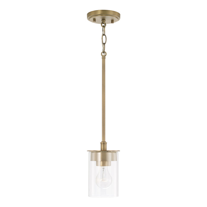 Capital Lighting 246811AD-532 One Light Semi Flush Mount, Aged Brass