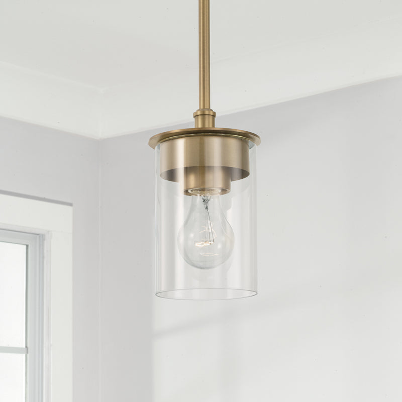 Capital Lighting 246811AD-532 One Light Semi Flush Mount, Aged Brass