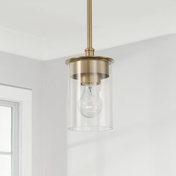 Capital Lighting 246811AD-532 One Light Semi Flush Mount, Aged Brass