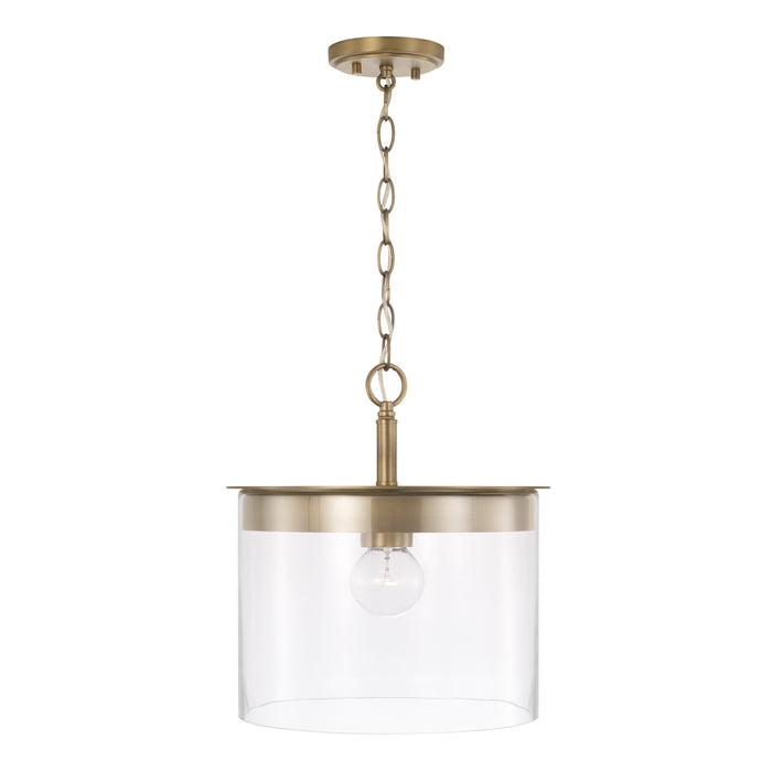 Capital Lighting 246812AD One Light Semi Flush Mount, Aged Brass