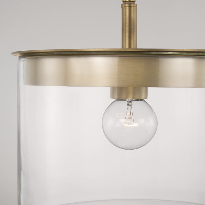 Capital Lighting 246812AD One Light Semi Flush Mount, Aged Brass