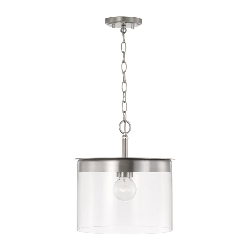 Capital Lighting 246812BN One Light Semi Flush Mount, Brushed Nickel