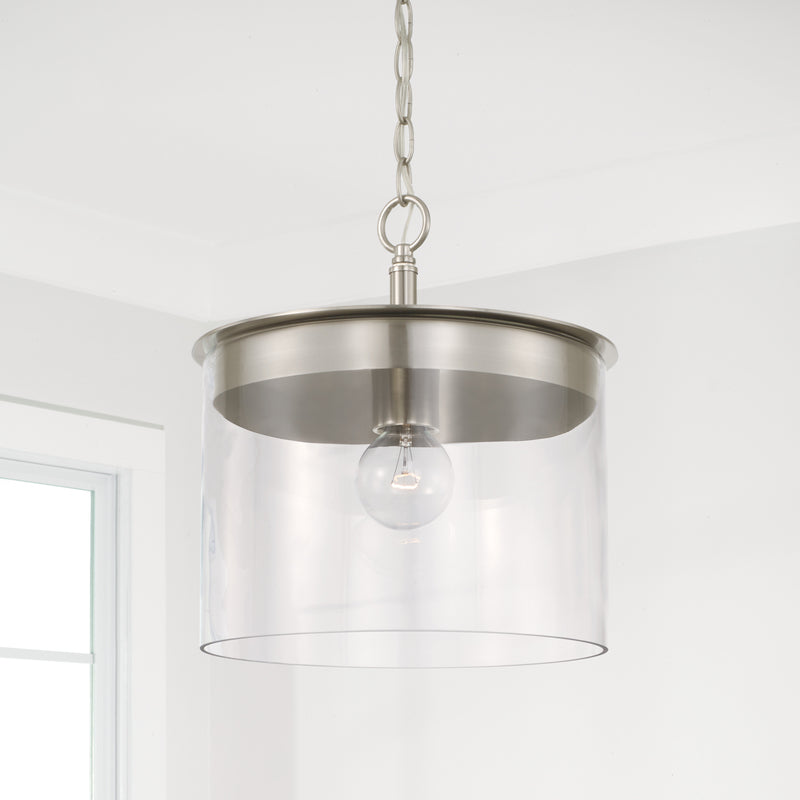 Capital Lighting 246812BN One Light Semi Flush Mount, Brushed Nickel