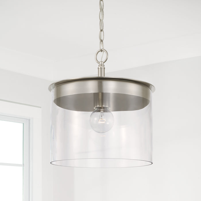 Capital Lighting 246812BN One Light Semi Flush Mount, Brushed Nickel