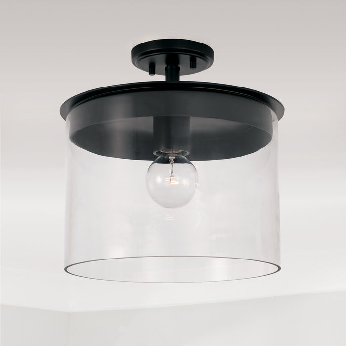 Capital Lighting 246812MB One Light Semi Flush Mount, Matte Black