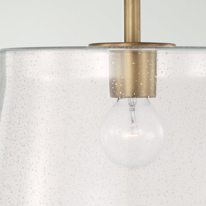 Capital Lighting 246911AD One Light Pendant, Aged Brass