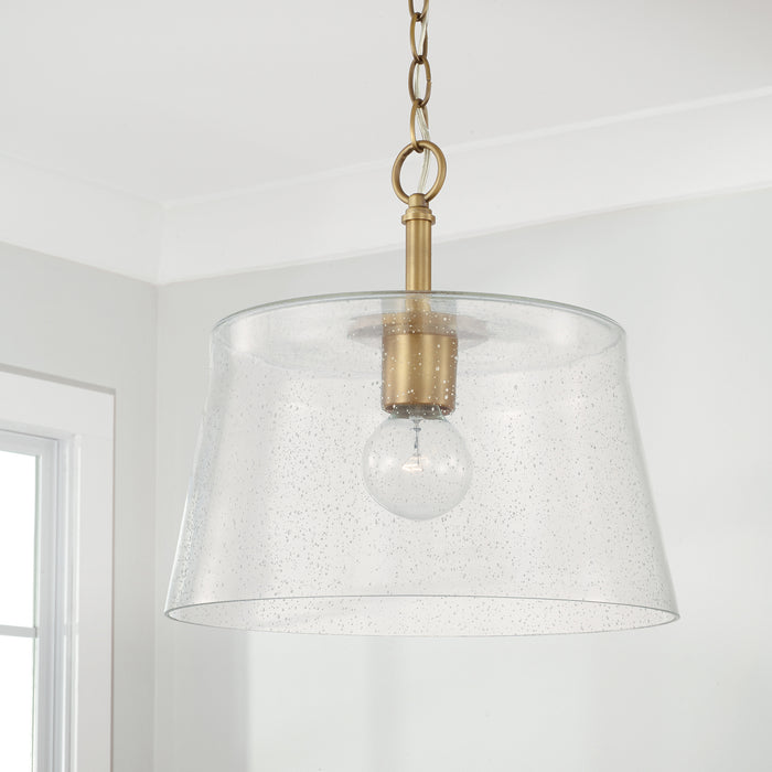Capital Lighting 246911AD One Light Pendant, Aged Brass