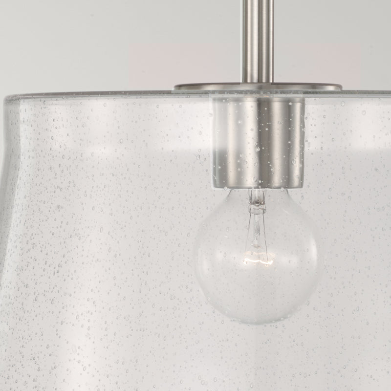 Capital Lighting 246911BN One Light Pendant, Brushed Nickel