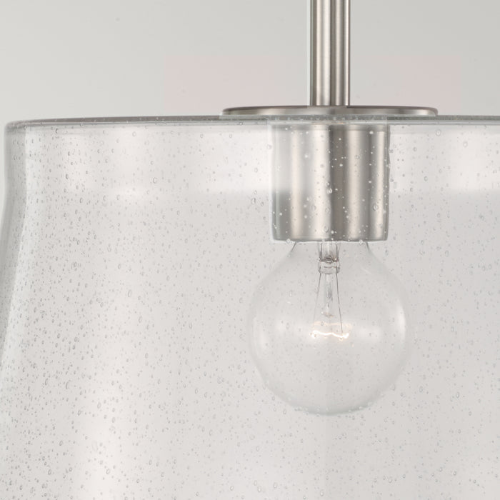 Capital Lighting 246911BN One Light Pendant, Brushed Nickel