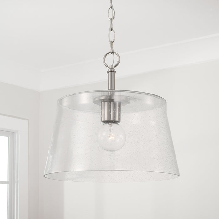 Capital Lighting 246911BN One Light Pendant, Brushed Nickel