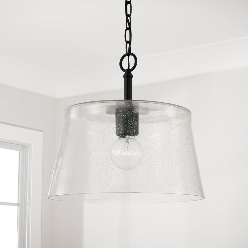 Capital Lighting 246911MB One Light Pendant, Matte Black