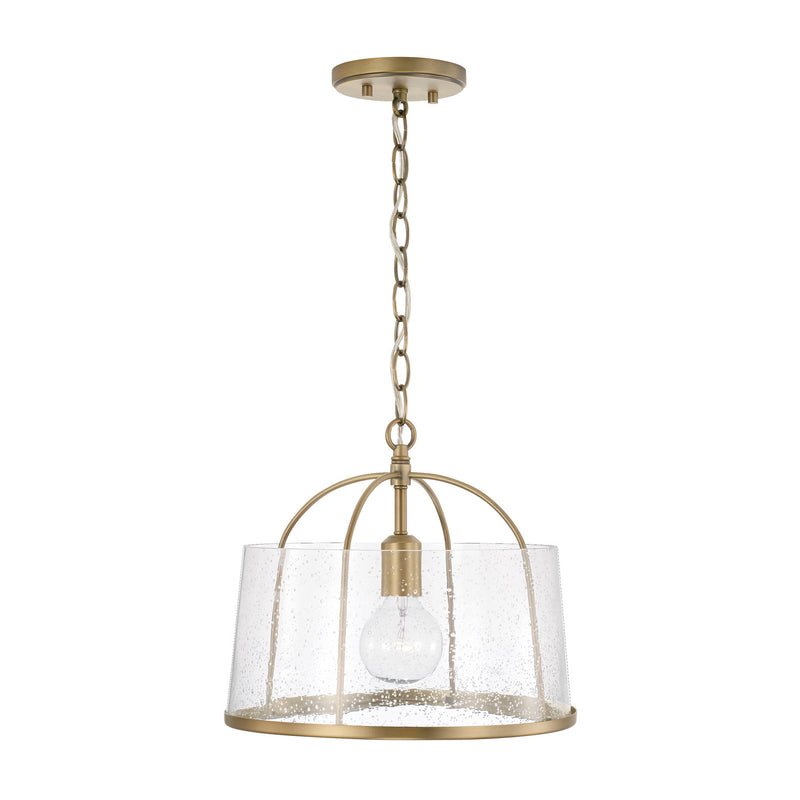 Capital Lighting 247011AD One Light Semi Flush Mount, Aged Brass