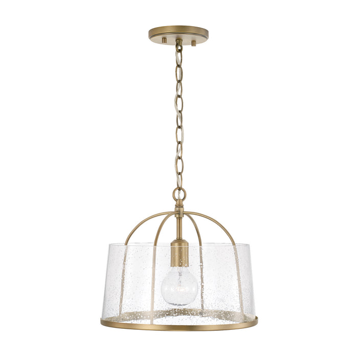 Capital Lighting 247011AD One Light Semi Flush Mount, Aged Brass