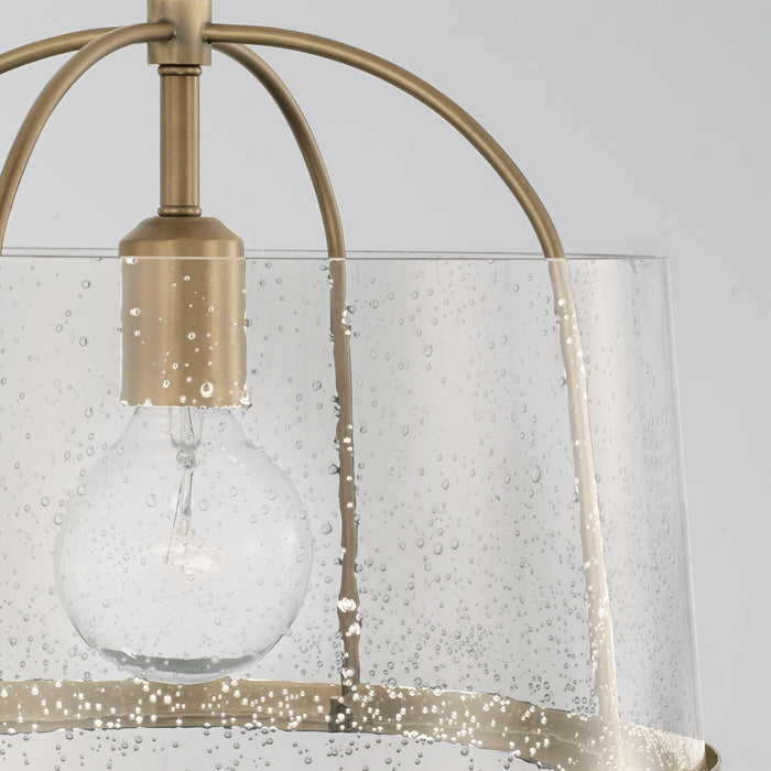 Capital Lighting 247011AD One Light Semi Flush Mount, Aged Brass