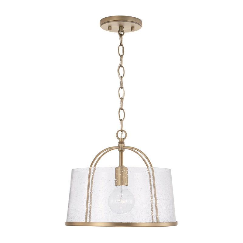 Capital Lighting 247011AD One Light Semi Flush Mount, Aged Brass