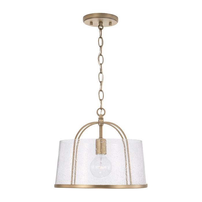 Capital Lighting 247011AD One Light Semi Flush Mount, Aged Brass