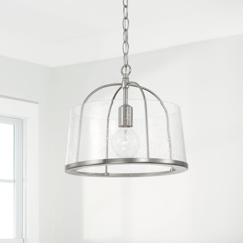 Capital Lighting 247011BN One Light Semi Flush Mount, Brushed Nickel
