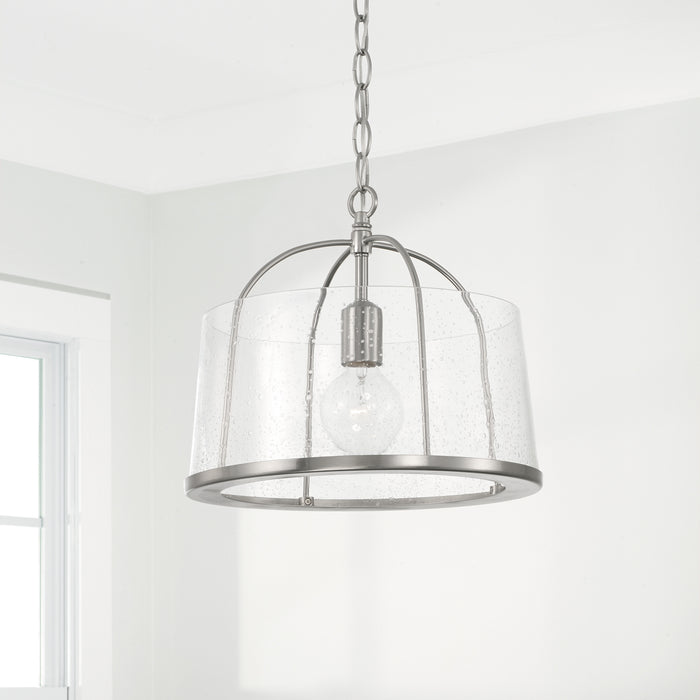 Capital Lighting 247011BN One Light Semi Flush Mount, Brushed Nickel