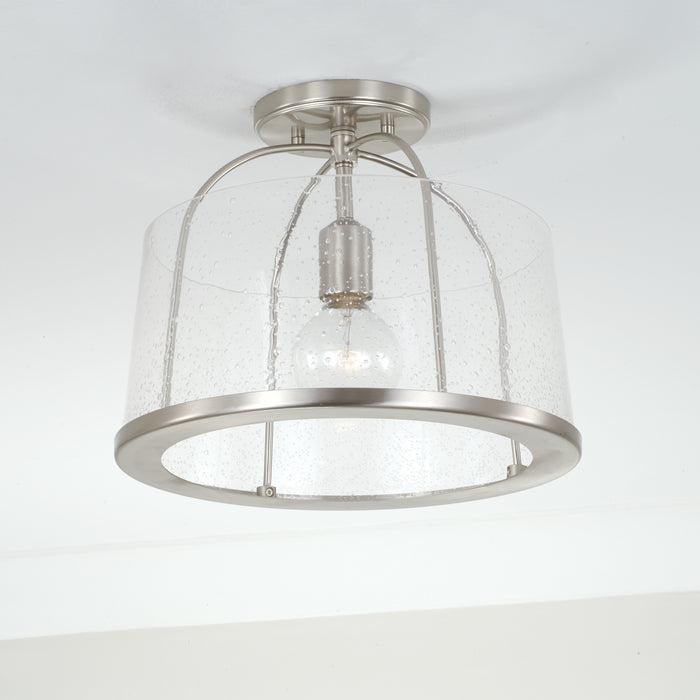 Capital Lighting 247011BN One Light Semi Flush Mount, Brushed Nickel
