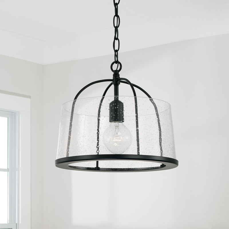 Capital Lighting 247011MB One Light Semi Flush Mount, Matte Black