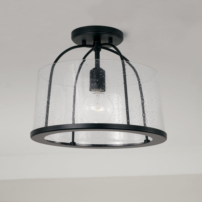 Capital Lighting 247011MB One Light Semi Flush Mount, Matte Black