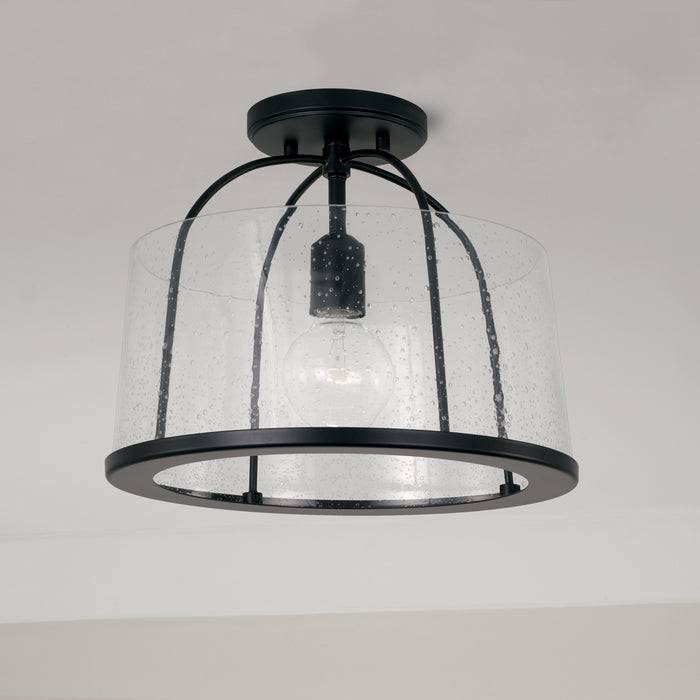 Capital Lighting 247011MB One Light Semi Flush Mount, Matte Black