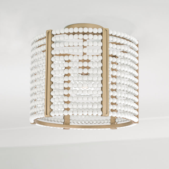 Capital Lighting 247111AP One Light Semi Flush Mount, Aged Brass Painted
