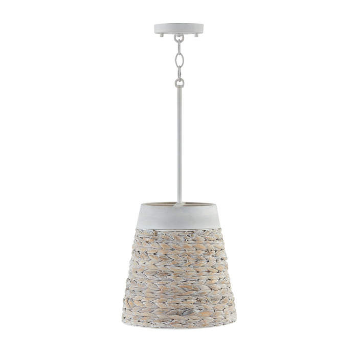 Capital Lighting 343911HW One Light Pendant, Chalk Wash