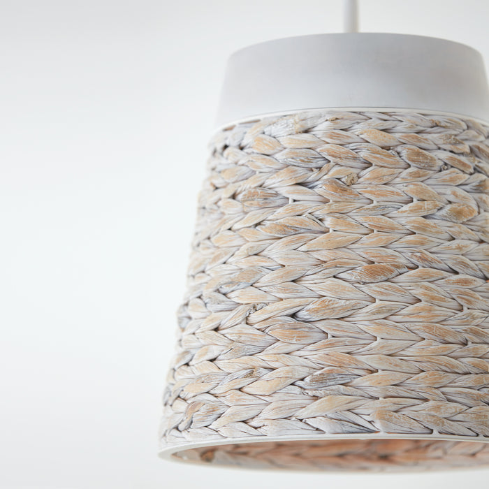 Capital Lighting 343911HW One Light Pendant, Chalk Wash