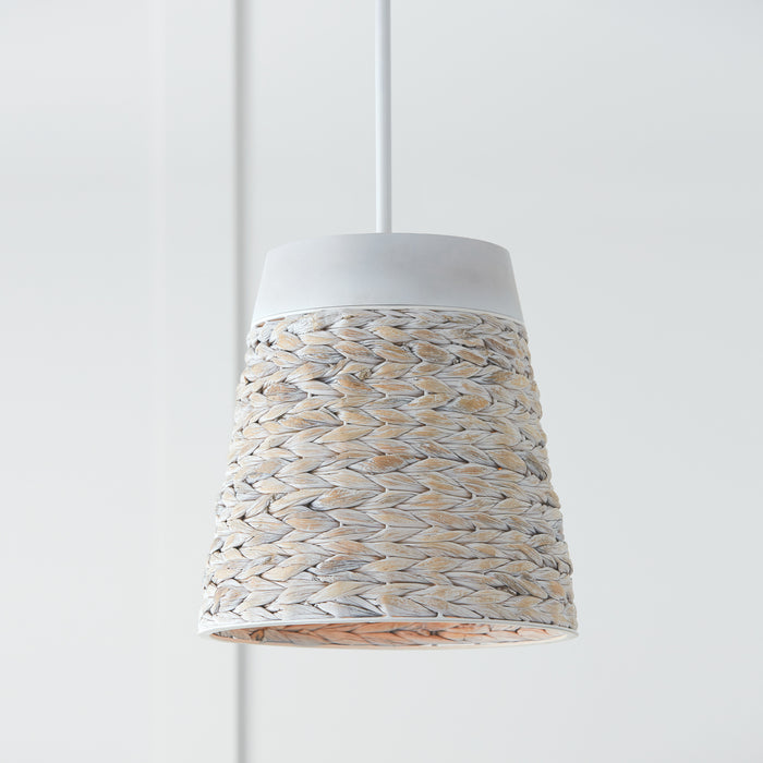 Capital Lighting 343911HW One Light Pendant, Chalk Wash